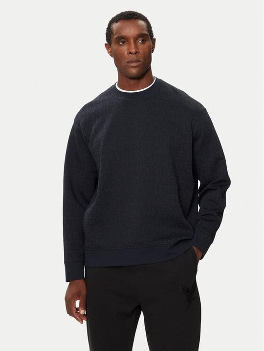 Armani Exchange Armani Exchange Erkek Marka Logo Detaylı Regular Fit Uzun Kollu Lacivert Sweatshirt 6DZMJK ZJZGZ-55JW