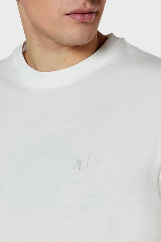 ARMANI EXCHANGE Armani Exchange Erkek Normal Kalıp Yuvarlak Yakalı AX Logolu Pamuklu Kısa Kollu Beyaz T-Shirt XM000327 AF10364-U0009