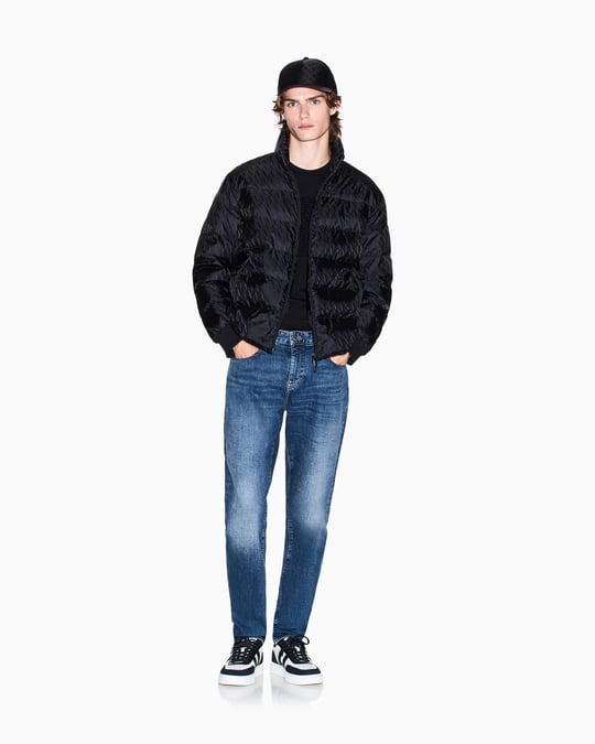 Armani Exchange Armani Exchange Erkek Kuş tüyü Dolgulu Regular Fit Dik Yaka Şişme Siyah Ceket XM001580 AF16628-UC001