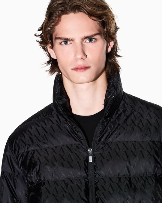 Armani Exchange Armani Exchange Erkek Kuş tüyü Dolgulu Regular Fit Dik Yaka Şişme Siyah Ceket XM001580 AF16628-UC001