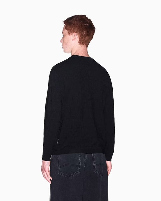 Armani Exchange Armani Exchange Erkek Uzun Kollu Yuvarlak Yaka Siyah Kazak XM002986 AF10454-UC001