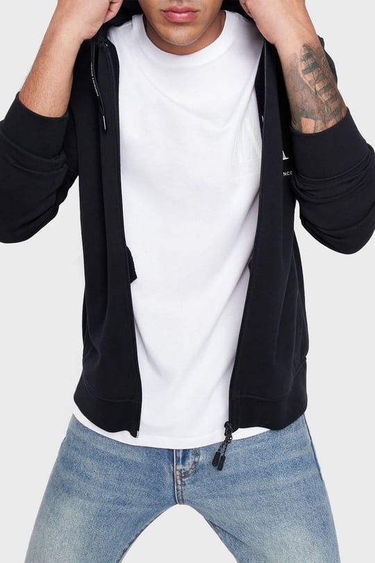 Armani Exchange Armani Exchange Erkek Kapüşonlu Fermuar Kapamalı Cepli Uzun Kol Lacivert Sweatshirt 8NZMPP ZJ1ZZ-1510