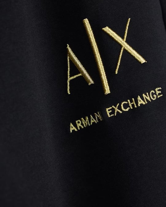 Armani Exchange Armani Exchange Erkek Regular Fit Logo Nakışlı Beli Ve Paçası Lastikli Pamuklu Siyah Pantolon XM003553 AF20150-UC001
