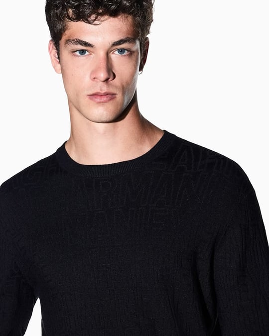 Armani Exchange Armani Exchange Erkek Uzun Kollu Yuvarlak Yaka Lacivert Kazak XM002986 AF10454-UB101