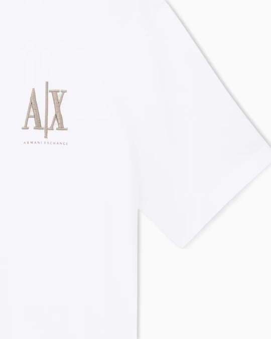 Armani Exchange Armani Exchange Erkek Regular Fit Yuvarlak Yakalı Logo Baskılı Kısa Kollu Beyaz T-Shirt XM000365 AF12308-U0009