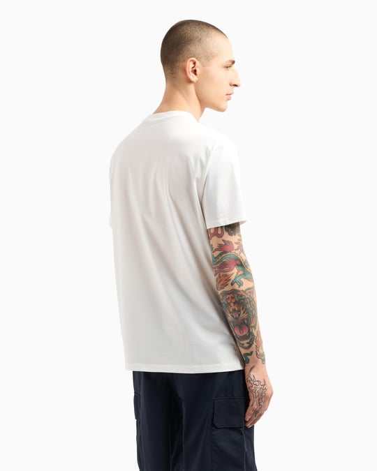 ARMANI EXCHANGE Armani Exchange Erkek Kısa Kol Bisiklet Yaka ARMANİ Büyük Yazı Detay Pamuklu Beyaz T-Shirt XM000326 AF10364-U0009