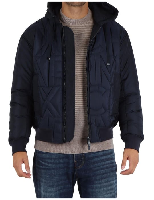 Armani Exchange Armani Exchange Erkek Kapüşonlu Günlük Kullanım Marka Detaylı Lacivert Mont 6DZB11 ZN4XZ-1510