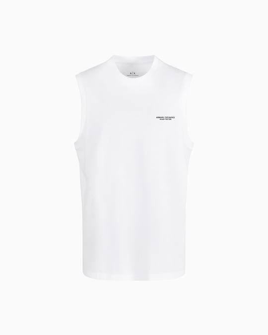 ARMANI EXCHANGE Armani Exchange Erkek Kısa Kol AX Yazı Desen Pamuklu Bisiklet Yaka Beyaz T-Shirt 8NZH97 ZJ9AZ-1100