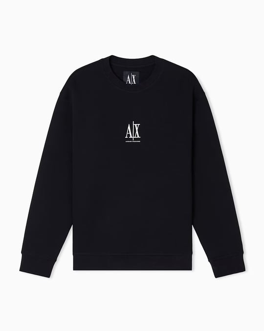 Armani Exchange Armani Exchange Erkek Regular Fit Yuvarlak Yaka Uzun Kollu Pamuklu Siyah Sweatshirt XM000368 AF10818-UC001