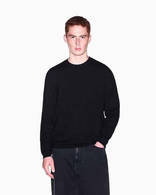 Armani Exchange Armani Exchange Erkek Uzun Kollu Yuvarlak Yaka Siyah Kazak XM002986 AF10454-UC001