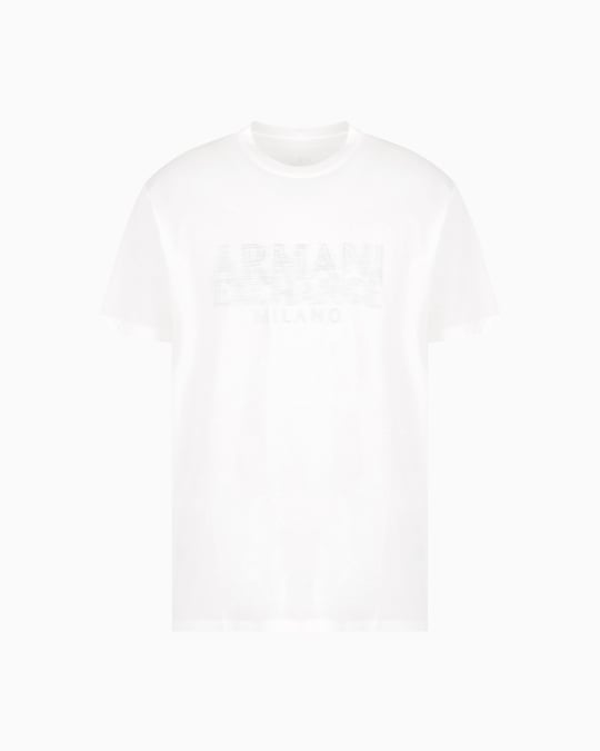 ARMANI EXCHANGE Armani Exchange Erkek Kısa Kol Bisiklet Yaka ARMANİ Büyük Yazı Detay Pamuklu Beyaz T-Shirt XM000326 AF10364-U0009