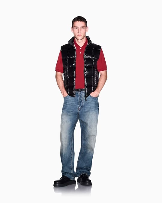 Armani Exchange Armani Exchange Erkek Kolsuz Fermuarlı Sıfır Yaka Siyah Yelek XM003475 AF23755-UC001