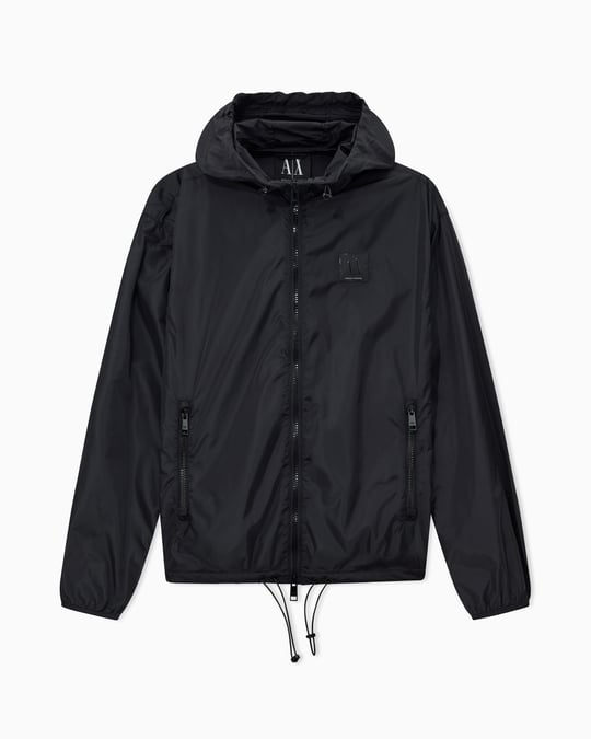 Armani Exchange Armani Exchange Kadın Normal Kalıp Kapüşonlu Beli Lastikli Uzun Kollu Rüzgarlık Siyah Ceket XW000955 AF12285-UC001