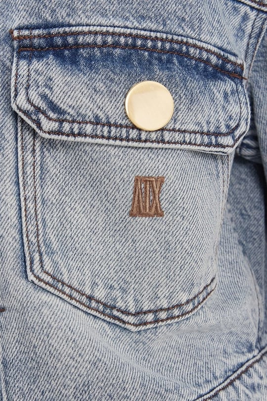 Armani Exchange Armani Exchange Kadın Denim Kumaş Kısa Boy Düğmeli Cepli Mavi Ceket XW002260 AF21338-MB001