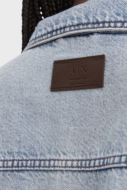 Armani Exchange Armani Exchange Kadın Denim Kumaş Kısa Boy Düğmeli Cepli Mavi Ceket XW002260 AF21338-MB001