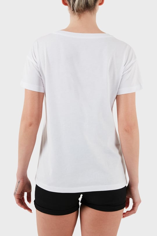 ARMANI EXCHANGE Armani Exchange Kadın Normal Kalıp Yuvarlak Yakalı %100 Pamuklu Kısa Kollu Beyaz T-Shirt XW000534 AF10359-U0002
