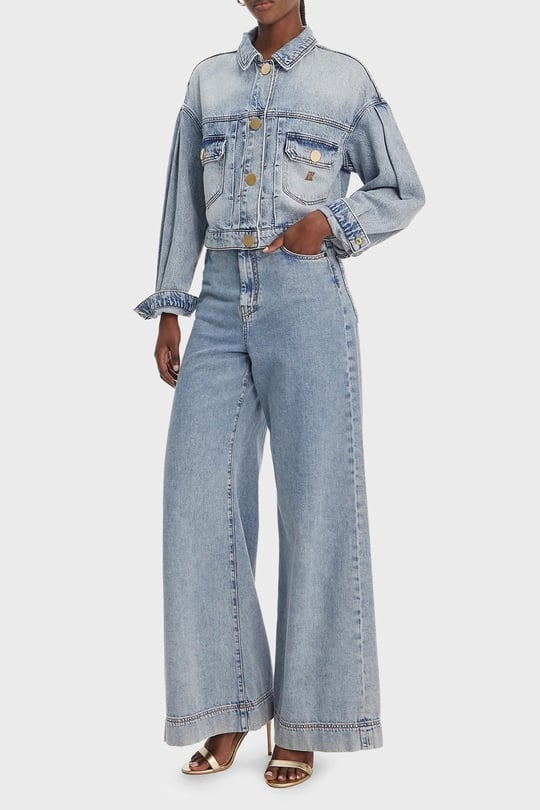 Armani Exchange Armani Exchange Kadın Denim Kumaş Kısa Boy Düğmeli Cepli Mavi Ceket XW002260 AF21338-MB001