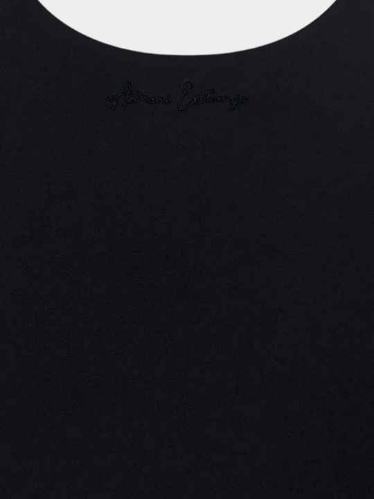 Armani Exchange Armani Exchange Kadın Normal Kalıp Kolsuz Dokuma Kumaş Siyah T-Shirt XW002361 AF14668-UC001