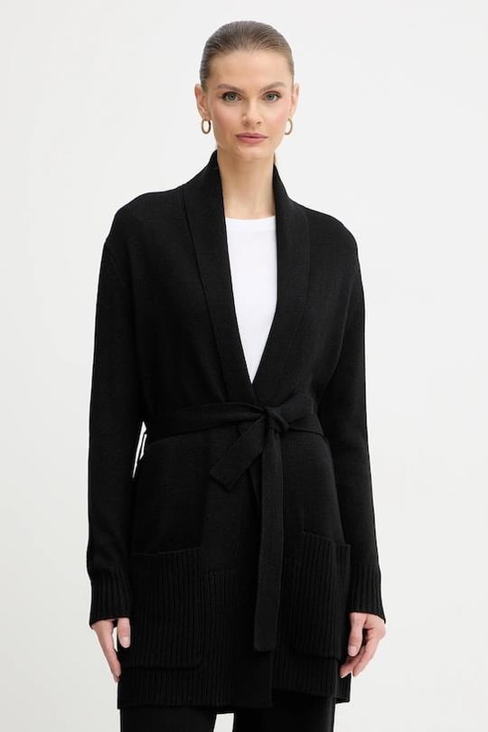 Armani Exchange Armani Exchange Kadın Beli Kuşaklı Ve Cep Rahat Kesim Uzun Kol Siyah Hırka XW000766 AF13774-UC001