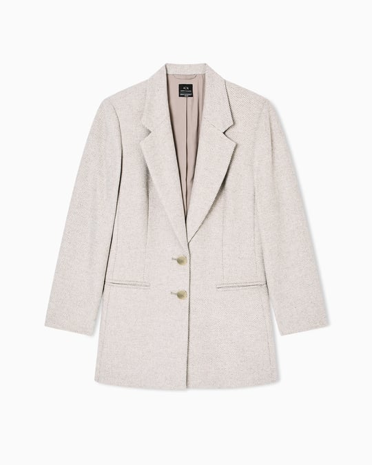 Armani Exchange Armani Exchange Kadın Çentikli Yaka Uzun Kol Düğme Kapama Cep Detay Bej Ceket XW000693 AF16146-M1088