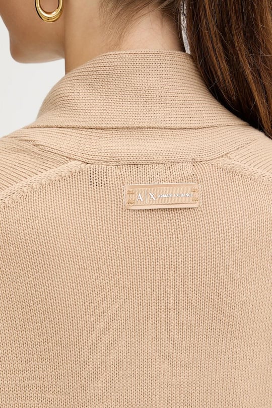 Armani Exchange Armani Exchange Kadın Beli Kuşaklı Ve Cep Rahat Kesim Uzun Kol Ekru Hırka XW000766 AF13774-U1051