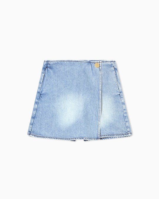 Armani Exchange Armani Exchange Kadın Denim Kumaş Kısa Boy Şortlu Rahat Kesim Mavi Şort XW002265 AF21338-MB001