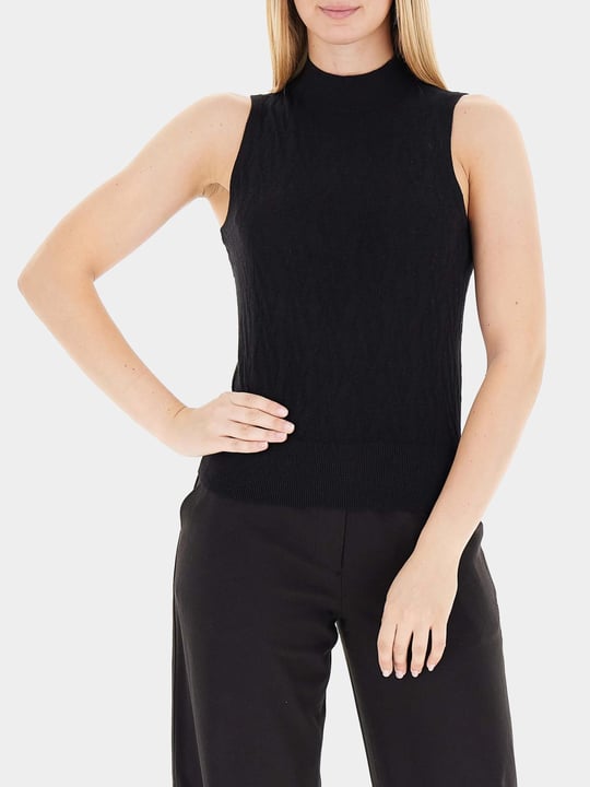 Armani Exchange Armani Exchange Kadın Dar Kalıp Balıkçı Yaka Kolsuz Siyah Kazak XW001318 AF16619-FC101