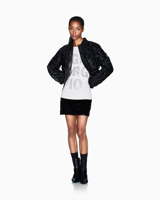 Armani Exchange Armani Exchange Kadın Parlak Pullu Dar Kalıp Mini Siyah Etek XW001298 AF16157-MC117