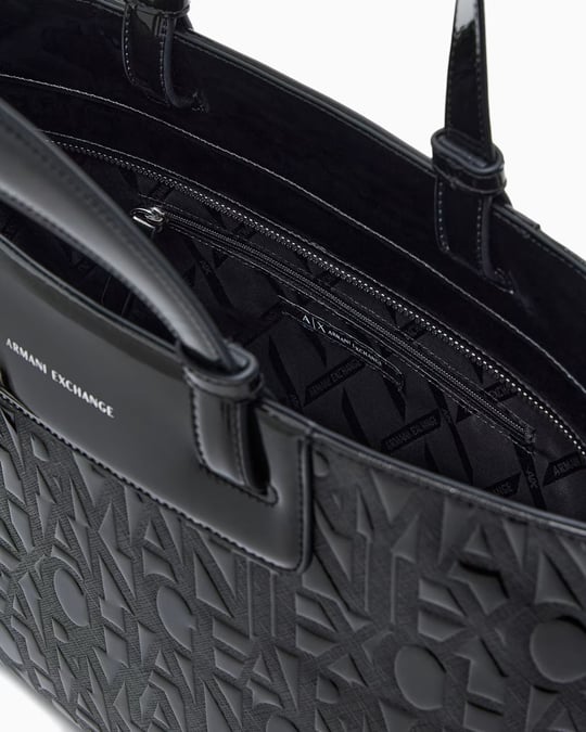 Armani Exchange Armani Exchange Kadın Logo Desenli Fermuarlı Siyah Omuz Çantası XW001481 AF17290-UC001