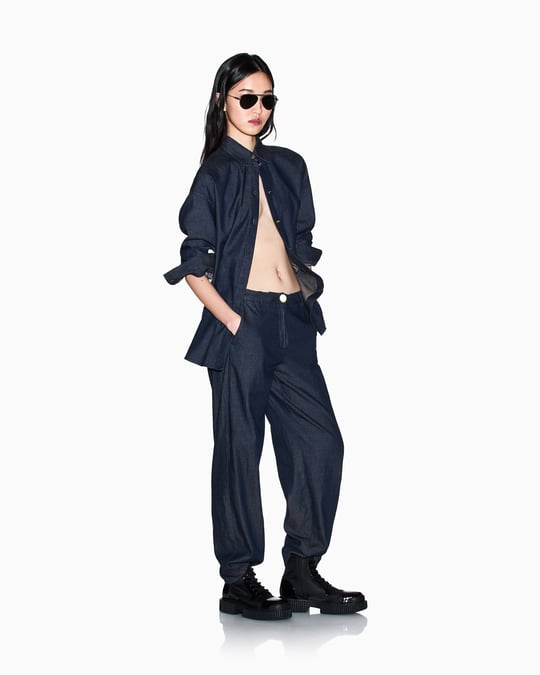Armani Exchange Armani Exchange Kadın Nefes Alabilen Hafif Kumaş Rahat Kesim Uzun Kollu Lacivert Gömlek XW002258 AF21337-MB001