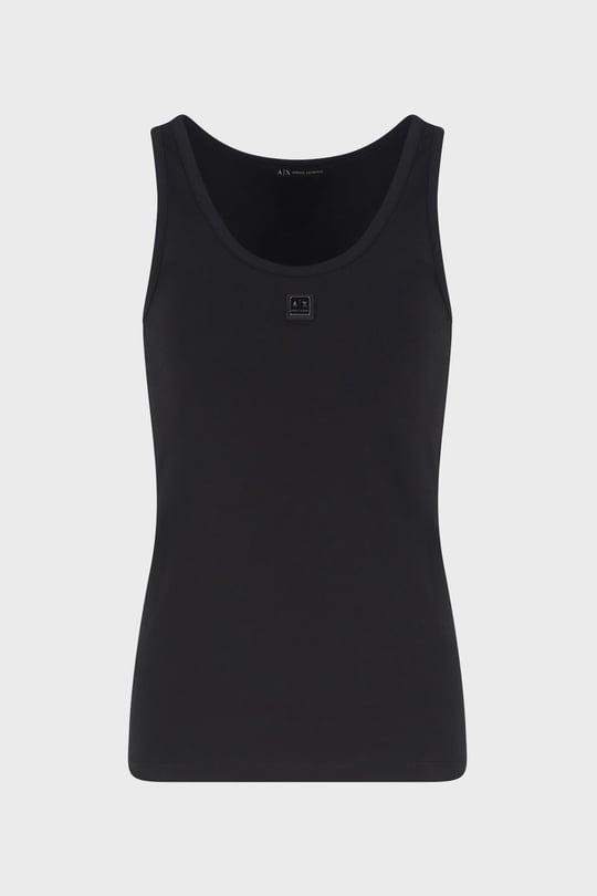 ARMANI EXCHANGE Armani Exchange Kadın Yuvarlak Yaka Kolsuz Dar Kesim Düz Siyah Bluz XW000090 AF10805-UC001
