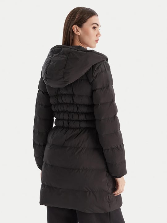 Armani Exchange Armani Exchange Kadın Elastik Manşetler Uzun Kol Kapüşon Yaka Cepli Siyah Kaban XW000652 AF15984-UC001
