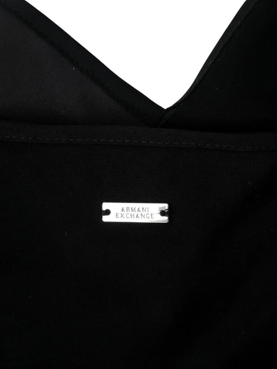 Armani Exchange Armani Exchange Kadın İnce İp Askılı V Yaka Siyah Bluz XW001258 AF16121-UC001