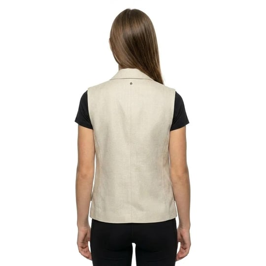 Armani Exchange Armani Exchange Kadın Çift Düğmeli Cep Detaylı Keten Bej Yelek XW001770 AF21530-U6275