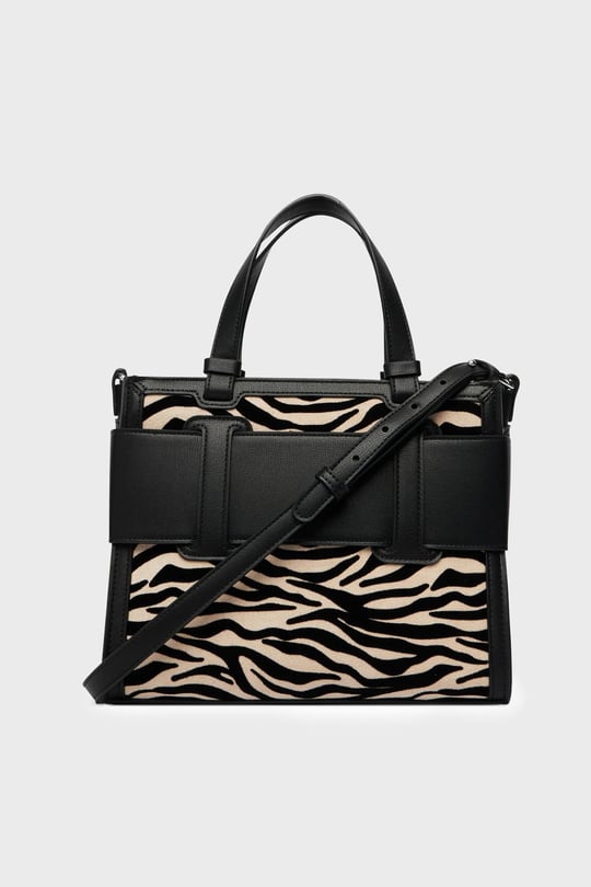 Armani Exchange Armani Exchange Kadın Fermuarlı Zebra Desenli Omuz Çantası Siyah Omuz Çantası XW000392 AF26445-MC149