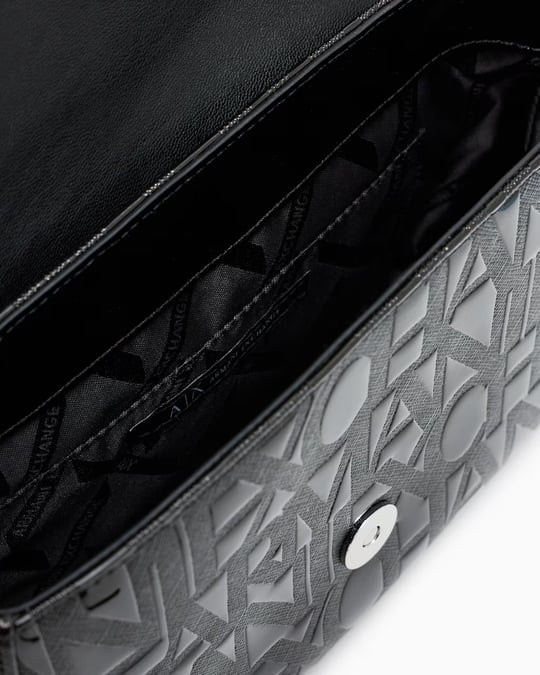 Armani Exchange Armani Exchange Kadın Logo Desenli Manyetik Kapamalı Siyah Omuz Çantası XW001577 AF17290-UC001