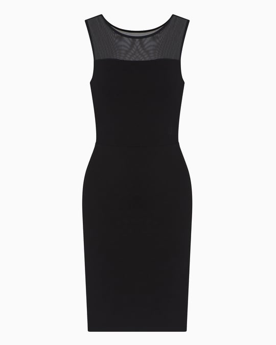 ARMANI EXCHANGE Armani Exchange Kadın Yuvarlak Yakalı Kolsuz Kısa Siyah Elbise XW000943 AF13729-UC001