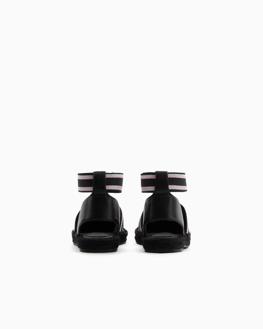 ARMANI EXCHANGE Armani Exchange Unısex Kontrsat Detaylı Bilek Bantlı Hasır Detaylı Taban Siyah Espadril XDS006 XV923-00002