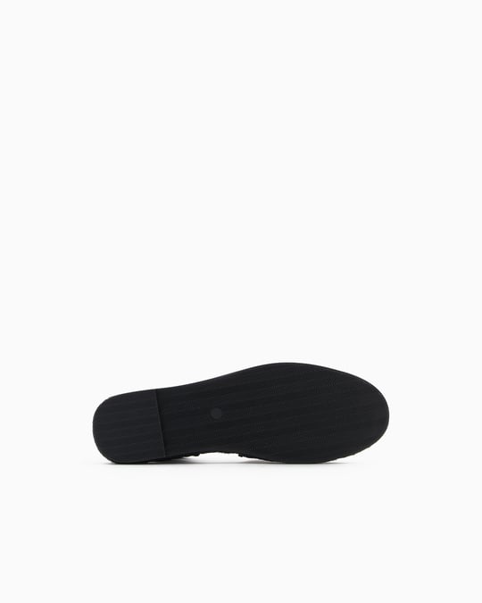 ARMANI EXCHANGE Armani Exchange Unısex Kontrsat Detaylı Bilek Bantlı Hasır Detaylı Taban Siyah Espadril XDS006 XV923-00002