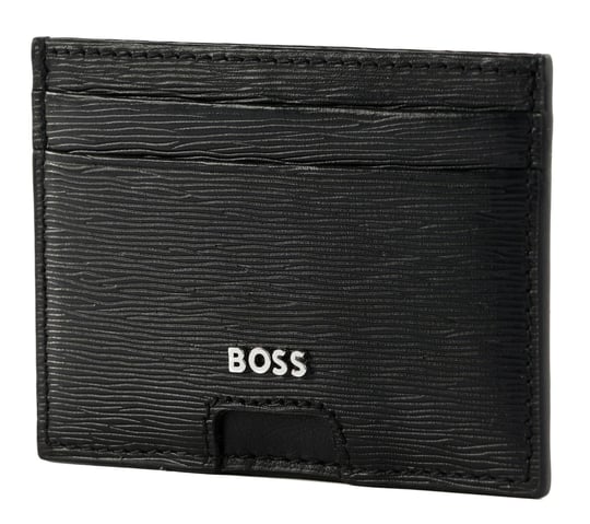 BOSS  BOSS Erkek %100 Deri Metalik Logo Kabartmalı Dikş Detaylı Siyah Kartlık 50548831-001