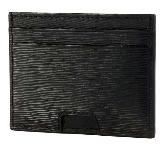 BOSS  BOSS Erkek %100 Deri Metalik Logo Kabartmalı Dikş Detaylı Siyah Kartlık 50548831-001