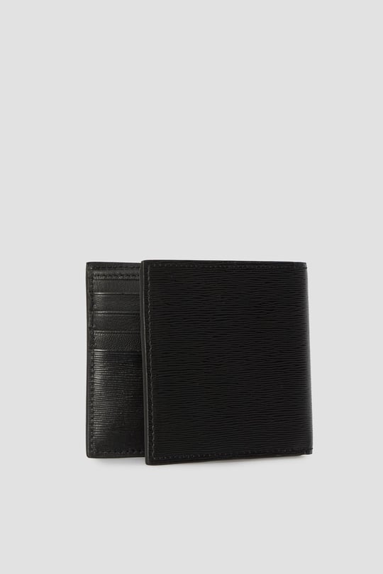 BOSS  BOSS Erkek %100 Dokulu Deri Dış Yüzey Ana Para Bölmeli Metalik Logolu Siyah Kartlık 50548824-001