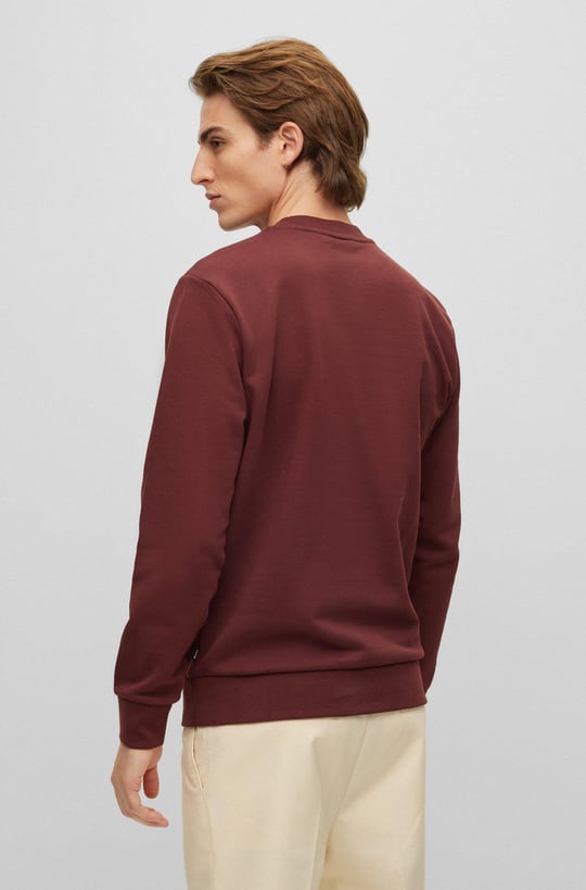BOSS BOSS Erkek %100 Pamuk Oversize Bordo Sweatshirt 50476984-604