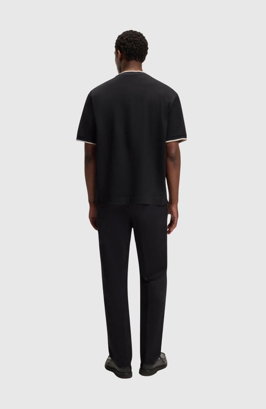 BOSS  BOSS Erkek %100 Pamuk Rahat Kalıp Yuvarlak Yakalı Kısa Kollu Siyah T-Shirt 50548012-001