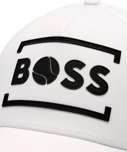 BOSS  BOSS Erkek %100 Pamuklu Nefes Alabilen Kumaşlı Ayarlanabilir Metal Tokalı Tenis Beyaz Şapka 50544418-100