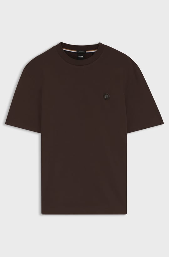 BOSS  BOSS Erkek %100 Pamuklu Yuvarlak Yakalı Kısa Kollu Kahverengi1 T-Shirt 50555844-209