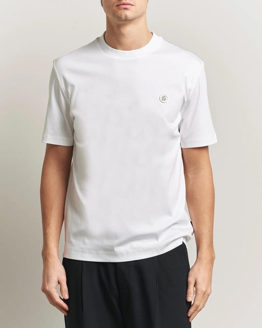 BOSS  BOSS Erkek %100 Pamuklu Yuvarlak Yakalı Kısa Kollu Beyaz T-Shirt 50555844-100