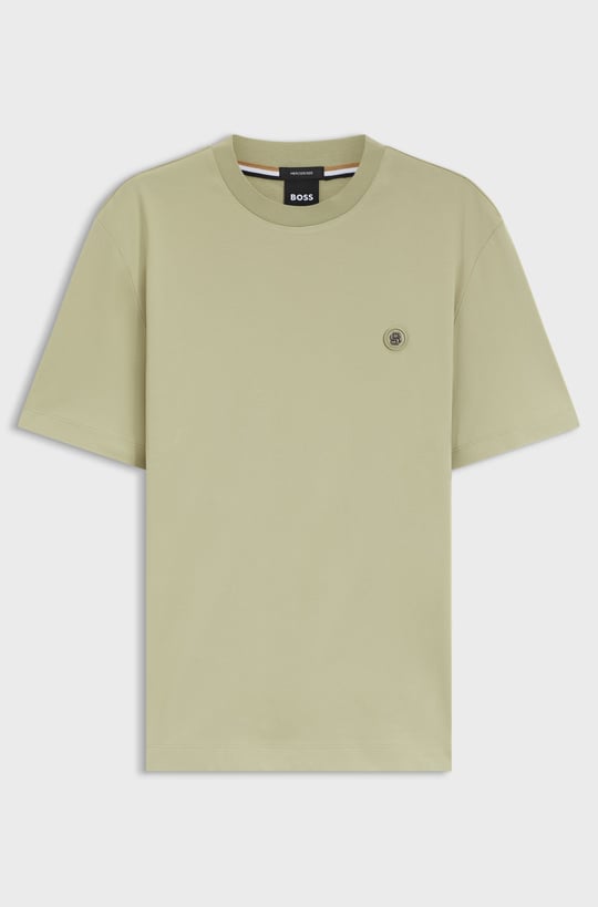 BOSS  BOSS Erkek %100 Pamuklu Yuvarlak Yakalı Kısa Kollu Açık Yeşil2 T-Shirt 50555844-254