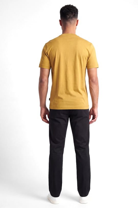 BOSS  BOSS Erkek %100 Pamuklu Yuvarlak Yakalı Kısa Kollu Sarı T-Shirt 50555844-714