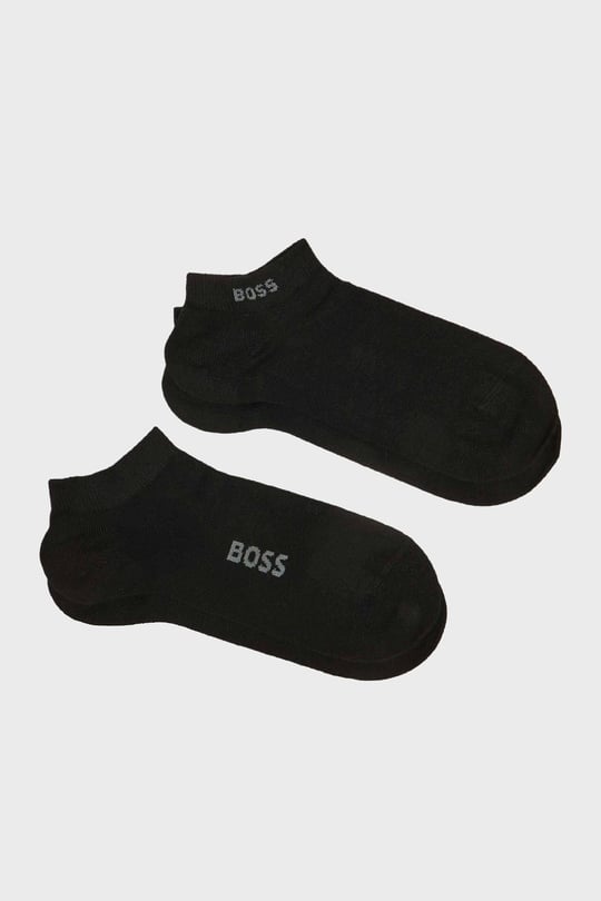 BOSS  BOSS Erkek 2'li Paket Düşük Bilekli Bambu Karışımlı Siyah Çorap 50538188-001